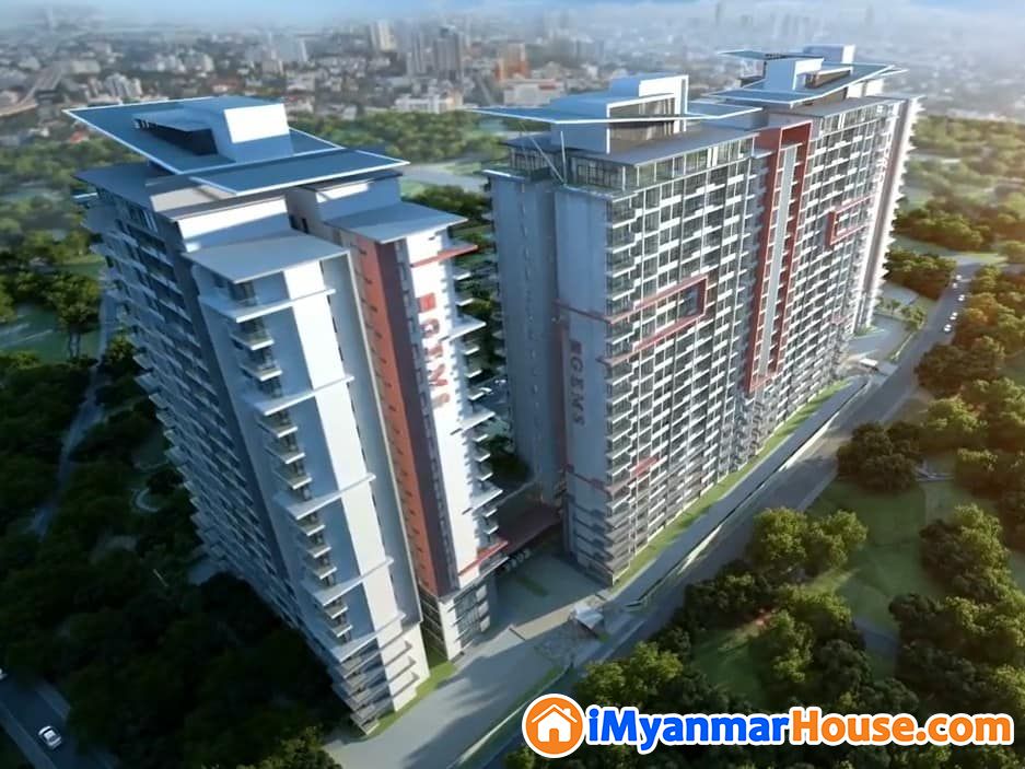 Gems Condominium အိပ်ခန်း ၂ ခန်း ( 2 Bedroom ) ရေကူးကန်ဗြူးအခန်း အရောင်း - ရောင်းရန် - လှိုင် (Hlaing) - ရန်ကုန်တိုင်းဒေသကြီး (Yangon Region) - 3,100 သိန်း (ကျပ်) - S-10910856 | iMyanmarHouse.com