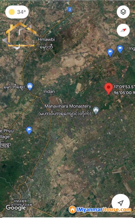 (34-ဧက)အကျယ်၊ မှော်ဘီမြို့နယ်၊ ဝါးနက်ချောင်းလမ်းအနီး တွင် မြေကွက် ရောင်းရန်ရှိ - For Sale - မှော်ဘီ (Hmawbi) - ရန်ကုန်တိုင်းဒေသကြီး (Yangon Region) - 8,750 Lakh (Kyats) - S-11140761 | iMyanmarHouse.com